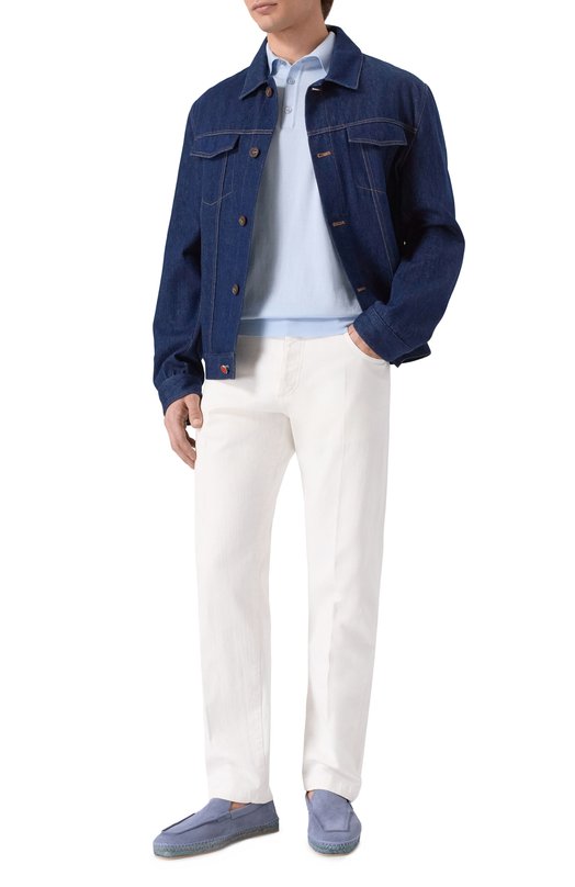 Замшевые эспадрильи Kiton USSA296N0140204 Голубой  USSA296N0140204 Фото 2