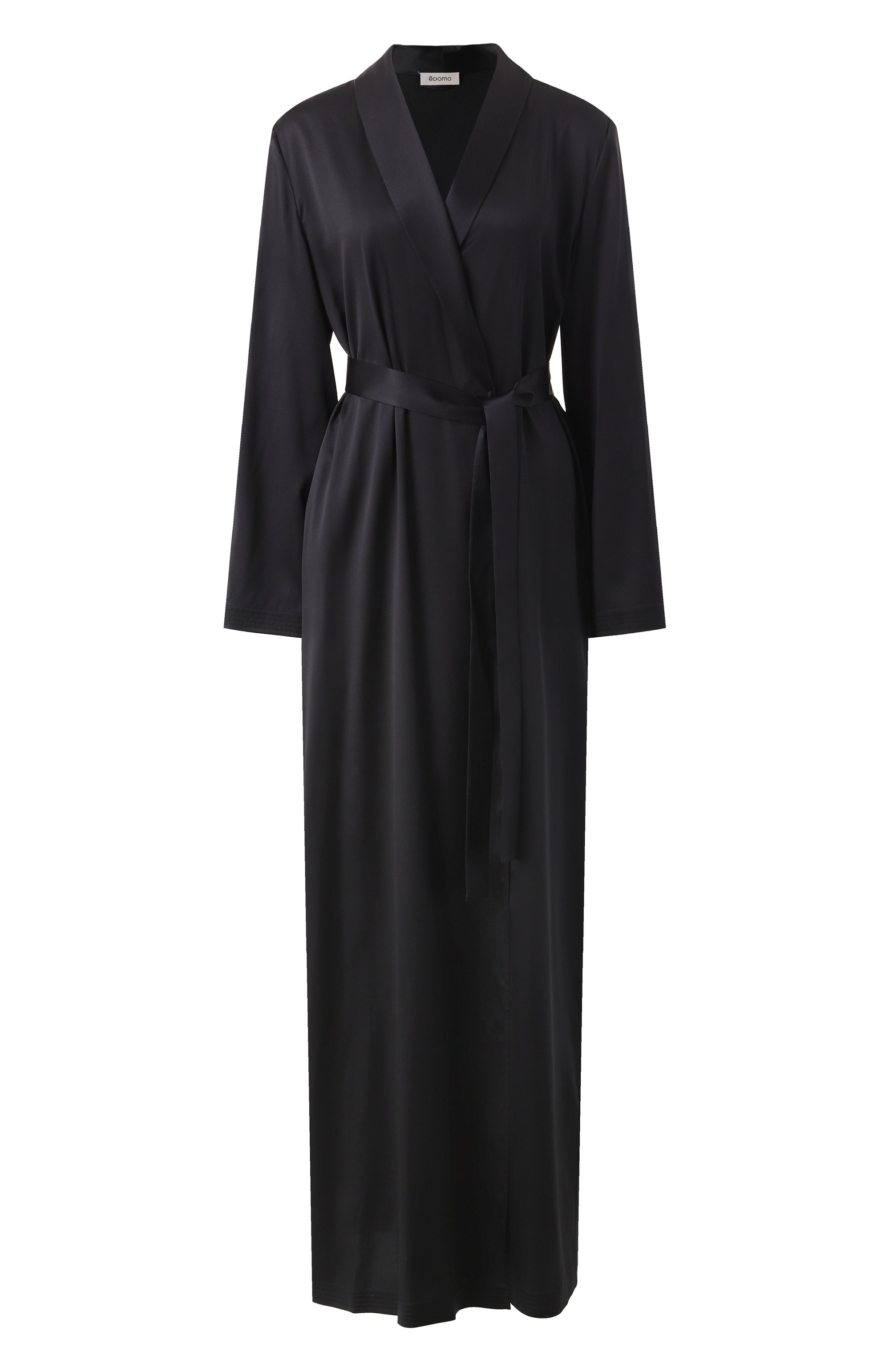 Шелковый халат EDOMO черного цвета по цене 77900 руб., арт. C011003FW2324, фото 1 Шелковый халат EDOMO, арт. C011003FW2324, фото 1