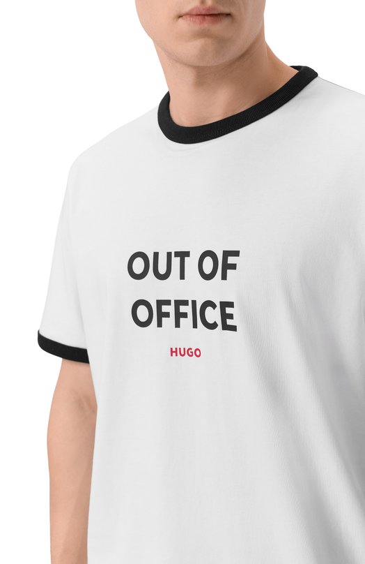 Хлопковая футболка HUGO 50556545 Белый  50556545 Фото 5