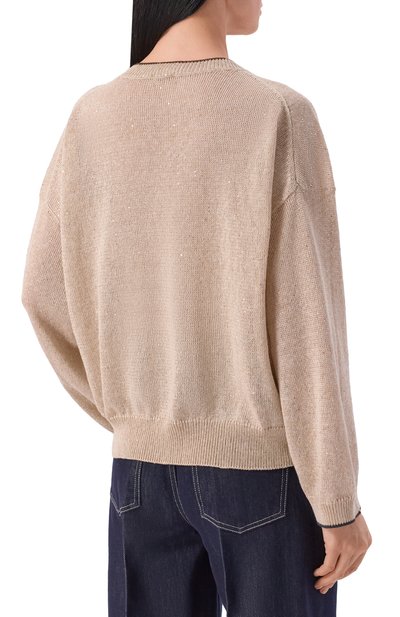 Льняной пуловер BRUNELLO CUCINELLI, арт. MDT796410, фото 4