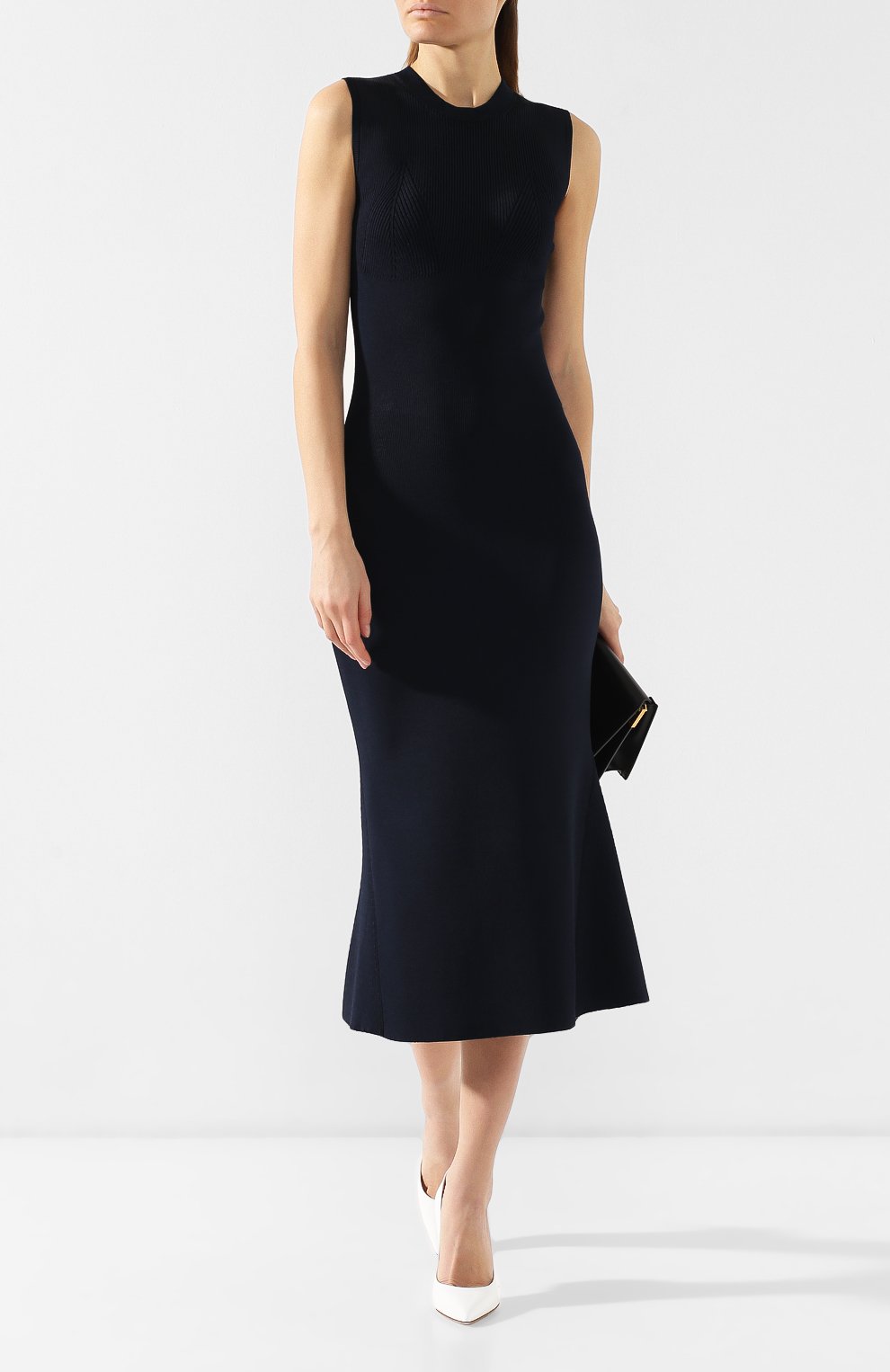Платье из вискозы VICTORIA BECKHAM, арт. DR KNT 6706 PSS19 NEEDLE CHANGE SIG, фото 2