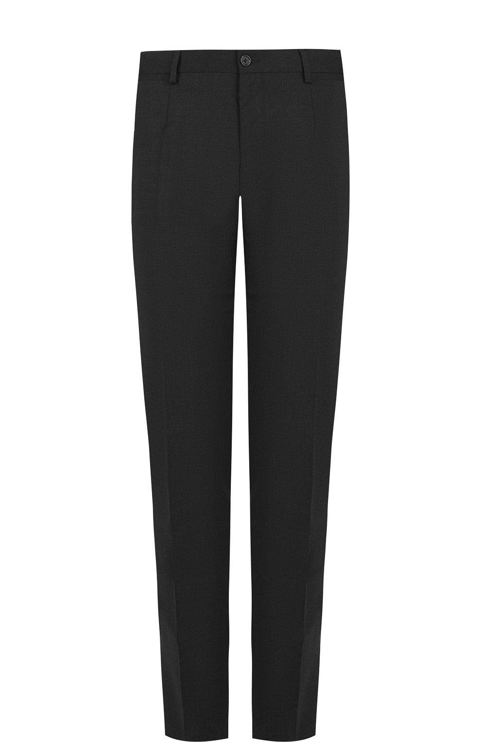 Шерстяные брюки прямого кроя DOLCE & GABBANA темно-серого цвета по цене 51650 руб., арт. GY5WMT/FUBEC, фото 1 Шерстяные брюки прямого кроя DOLCE & GABBANA, арт. GY5WMT/FUBEC, фото 1