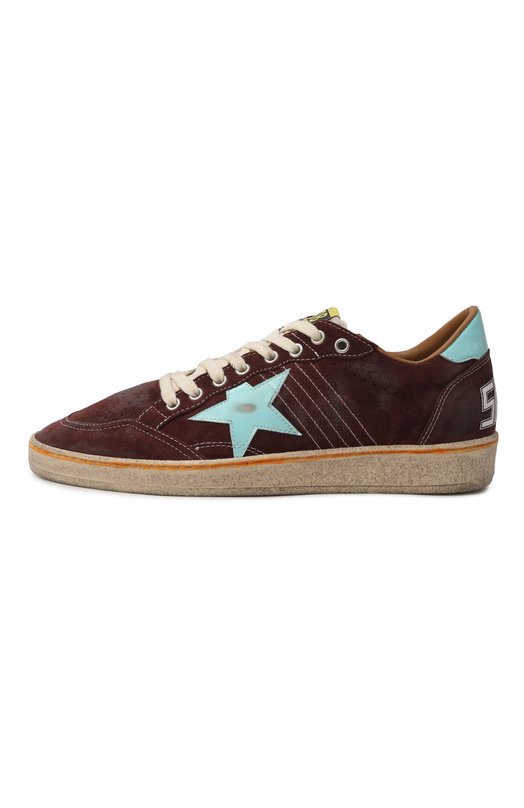 Замшевые кеды Ball Star  Golden Goose Deluxe Brand GMF00117.F007368 Бордовый  GMF00117.F007368 Фото 4