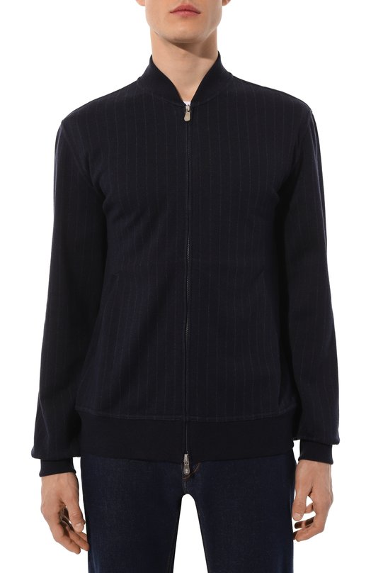 Толстовка из хлопка и кашемира Brunello Cucinelli MM8339072G Синий  MM8339072G Фото 3