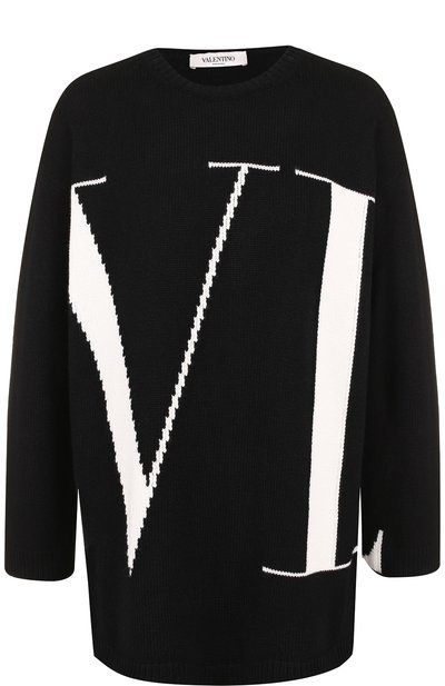 Женский кашемировый пуловер с вышитым логотипом бренда VALENTINO, арт. QB3KC121499