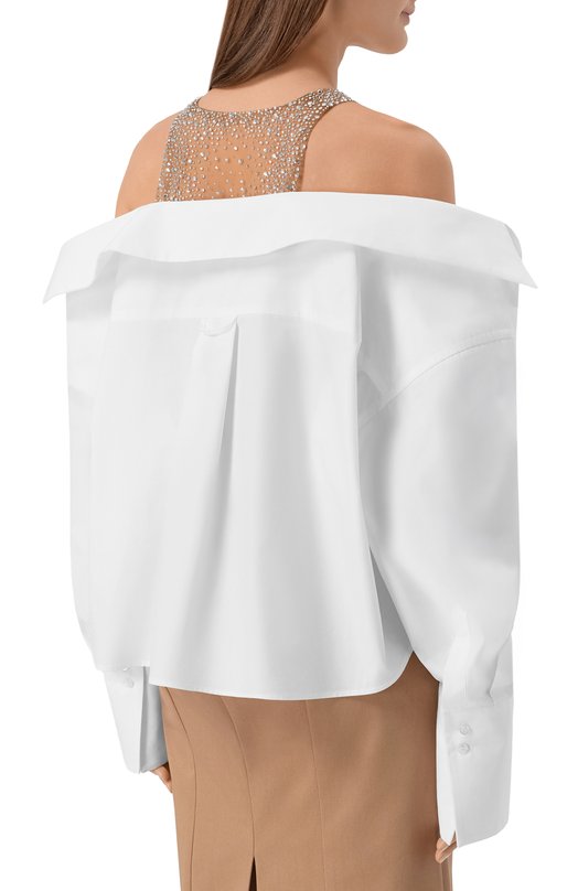 Комбинированная рубашка Giuseppe di Morabito 06PST0393YC 16302 Белый  06PST0393YC 16302 Фото 4