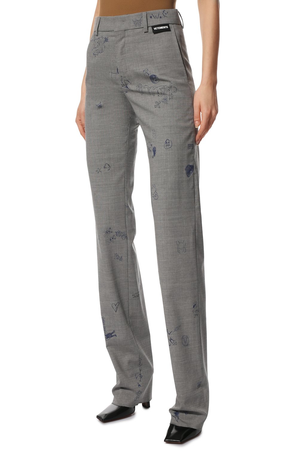 Шерстяные брюки VETEMENTS, арт. WE52PA300G 1212/GREY, фото 3