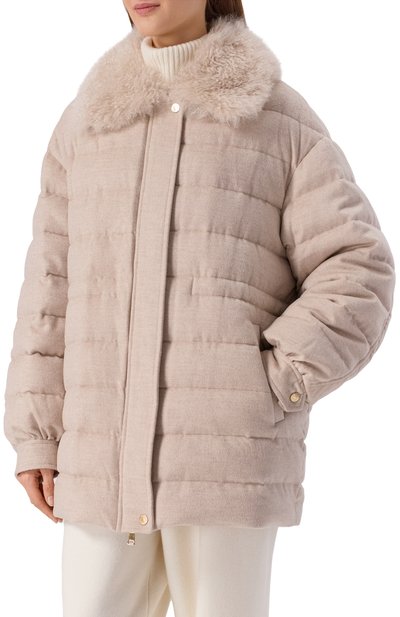 Пуховик из шерсти и кашемира MANZONI24, арт. 25M1568-S0FT0CFE/48-50, фото 3