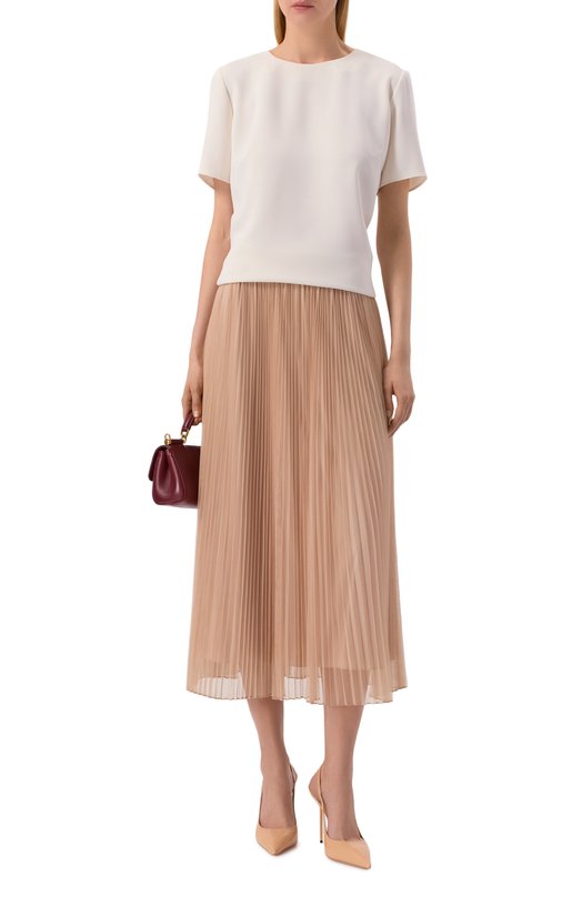 Плиссированная юбка Weekend Max Mara BABY Бежевый  BABY Фото 2