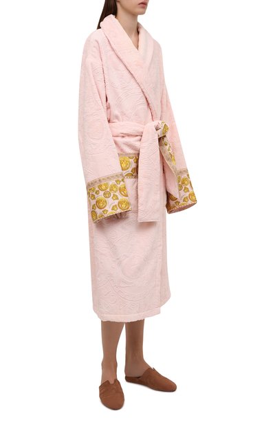 Хлопковый халат VERSACE светло-розового цвета по цене 99950 руб., арт. ZACJ00008/ZC0SP132, фото 3 Хлопковый халат VERSACE, арт. ZACJ00008/ZC0SP132, фото 3