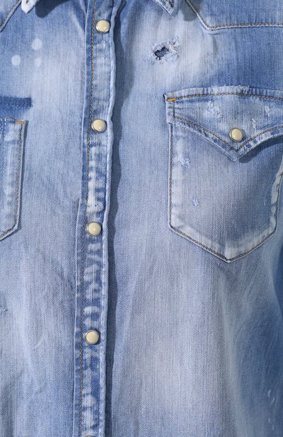 Джинсовая рубашка DSQUARED2 голубого цвета по цене 37600 руб., арт. S75DL0603/S30341, фото 5 Джинсовая рубашка DSQUARED2, арт. S75DL0603/S30341, фото 5