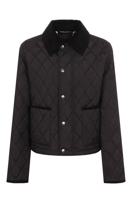 Женская куртка BURBERRY черного цвета, арт. 8105097 | Фото 1 (Материал сплава: Проставлено; Рукава: Длинные; Драгоценные камни: Проставлено; Материал внешний: Синтетический материал; Материал подклада: Хлопок; Длина (верхняя одежда): Короткие)