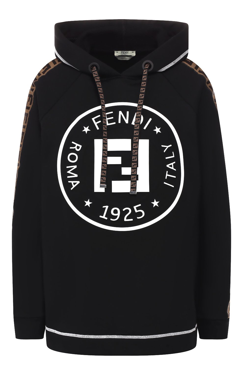 Хлопковое худи FENDI черного цвета по цене 54900 руб., арт. FAF105 A6ML, фото 1 Хлопковое худи FENDI, арт. FAF105 A6ML, фото 1