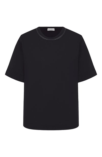 Женская хлопковая футболка BRUNELLO CUCINELLI, арт. M0T81BZ100