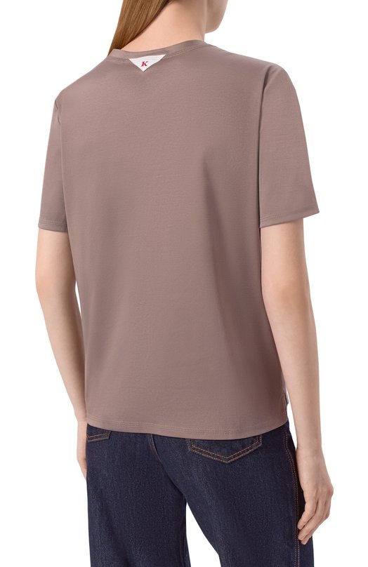 Хлопковая футболка Kiton D61449H0805126 Бежевый  D61449H0805126 Фото 4