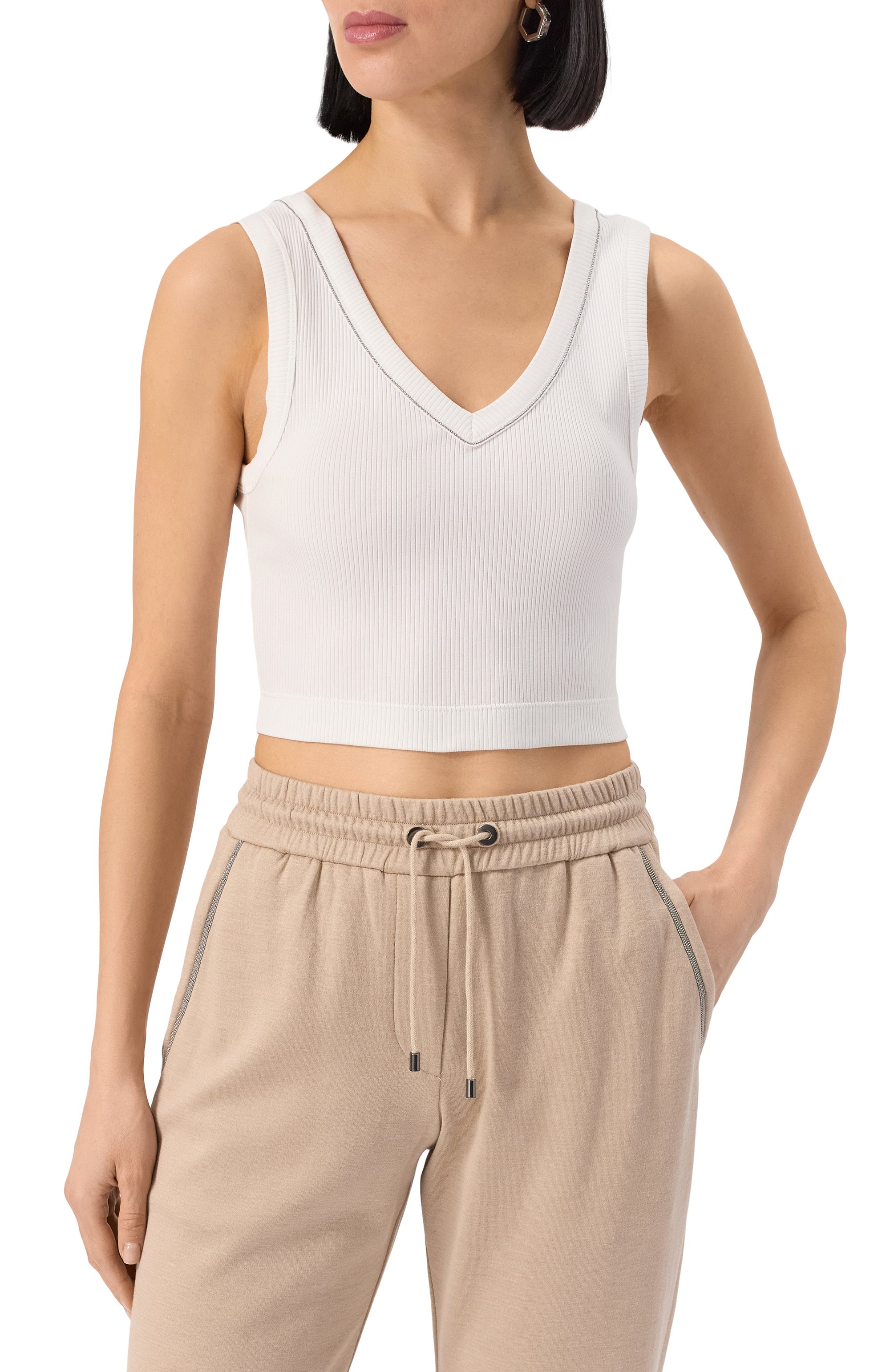 Хлопковая майка BRUNELLO CUCINELLI белого цвета по цене 74750 руб., арт. MG902FP102, фото 3 Хлопковая майка BRUNELLO CUCINELLI, арт. MG902FP102, фото 3