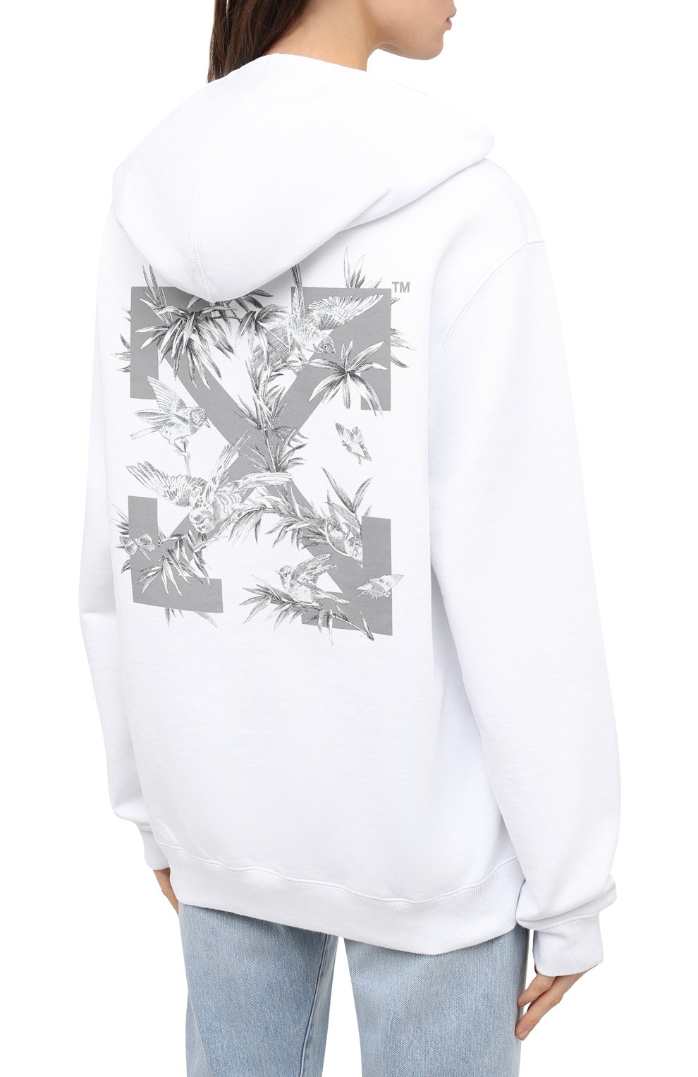 Хлопковое худи OFF-WHITE белого цвета по цене 58050 руб., арт. 0WBB035F20JER0050109, фото 4 Хлопковое худи OFF-WHITE, арт. 0WBB035F20JER0050109, фото 4