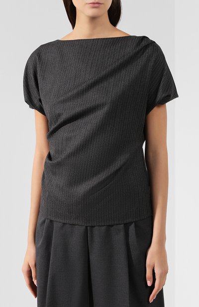 Шерстяной топ DRIES VAN NOTEN серого цвета по цене 78200 руб., арт. 192-30732-8182, фото 3 Шерстяной топ DRIES VAN NOTEN, арт. 192-30732-8182, фото 3