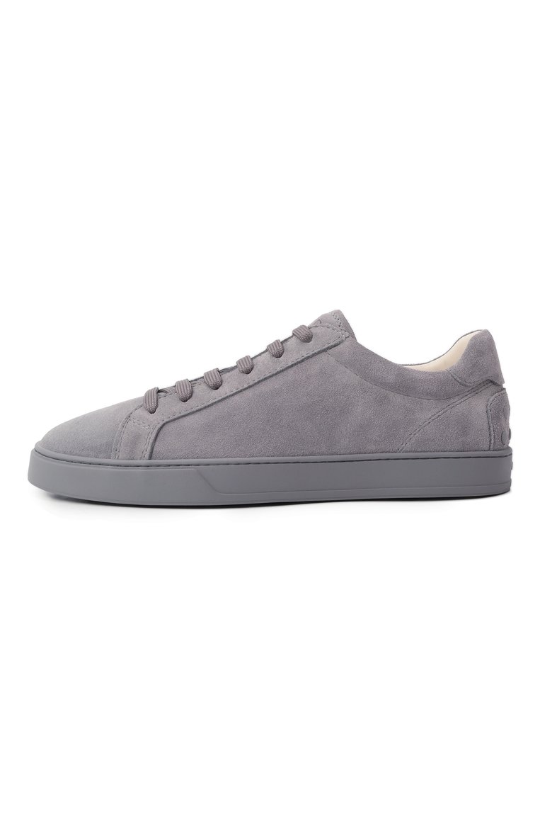 Мужские замшевые кеды TOD’S серого цвета, арт. XXM04L0HZ40RE0 | Фото 4 (Материал внутренний: Натуральная кожа; Материал утеплителя: Без утеплителя; Материал внешний: Замша, Натуральная кожа; Стили: Классический; Кросс-КТ: Низкие; Подошва: Плоская)