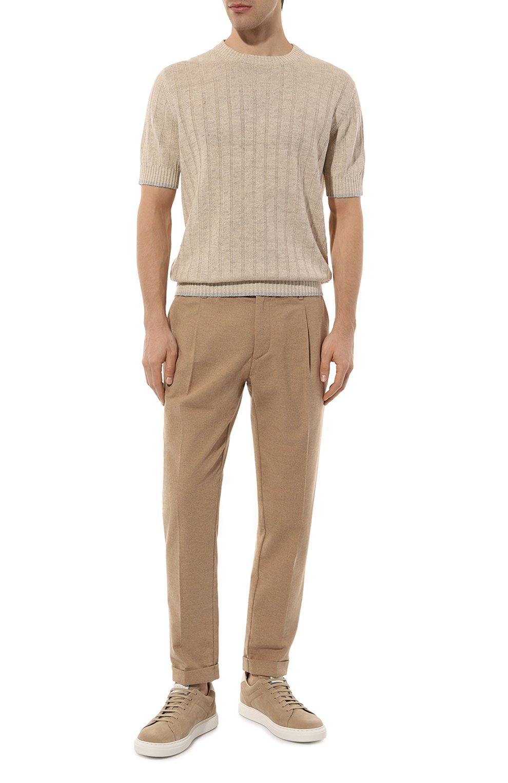 Джемпер изо льна и хлопка BRUNELLO CUCINELLI бежевого цвета по цене 116000 руб., арт. M2L70B2273, фото 2 Джемпер изо льна и хлопка BRUNELLO CUCINELLI, арт. M2L70B2273, фото 2