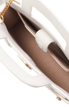 Женская сумка b-buzz small BALMAIN белого цвета, арт. DN0KJ931/LP0S | Фото 5 (Материал: Натуральная кожа; Размер: small; Материал сплава: Проставлено; Драгоценные камни: Проставлено; Ремень/цепочка: На ремешке)