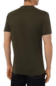 Мужская хлопковая футболка DSQUARED2 хаки цвета, арт. S74GD1261 | Фото 4 (Длина (для топов): Стандартные; Рукава: Короткие; Материал внешний: Хлопок; Стили: Милитари; Принт: С принтом; Мужское Кросс-КТ: Футболка-одежда; Кросс-КТ: Джерси)