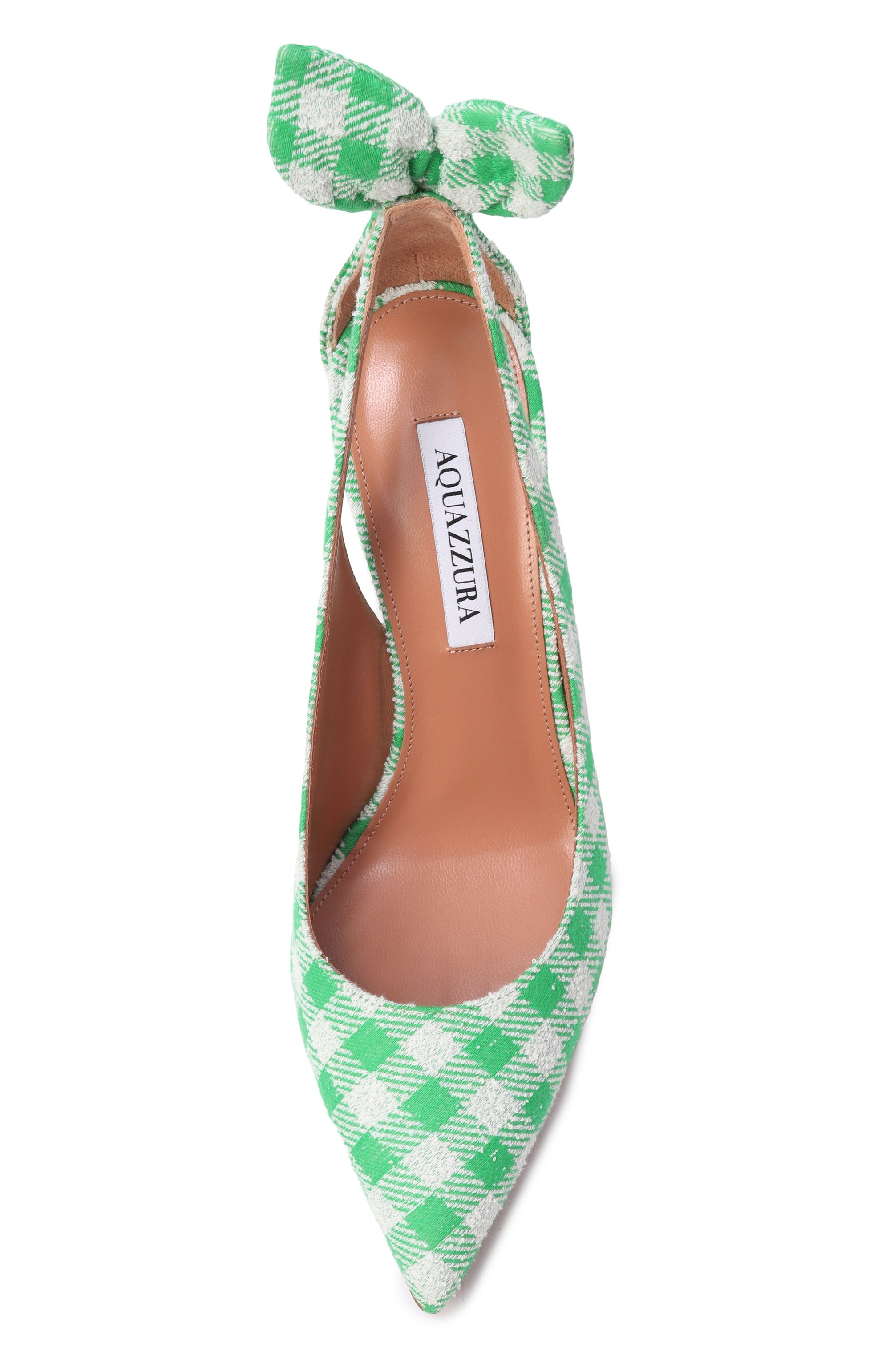 Текстильные туфли bow tie 85 AQUAZZURA, арт. DENMIDP0-PJQ-PLR, фото 6