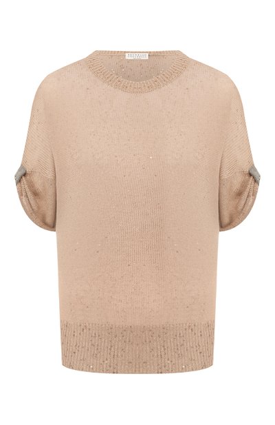 Женский топ из смеси льна и шелка BRUNELLO CUCINELLI, арт. M10552300