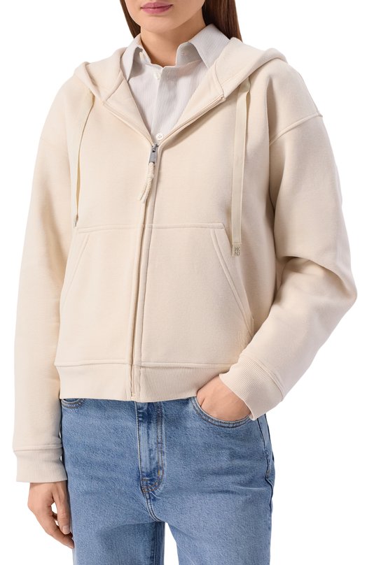 Хлопковая толстовка Weekend Max Mara CANE Бежевый  CANE Фото 3