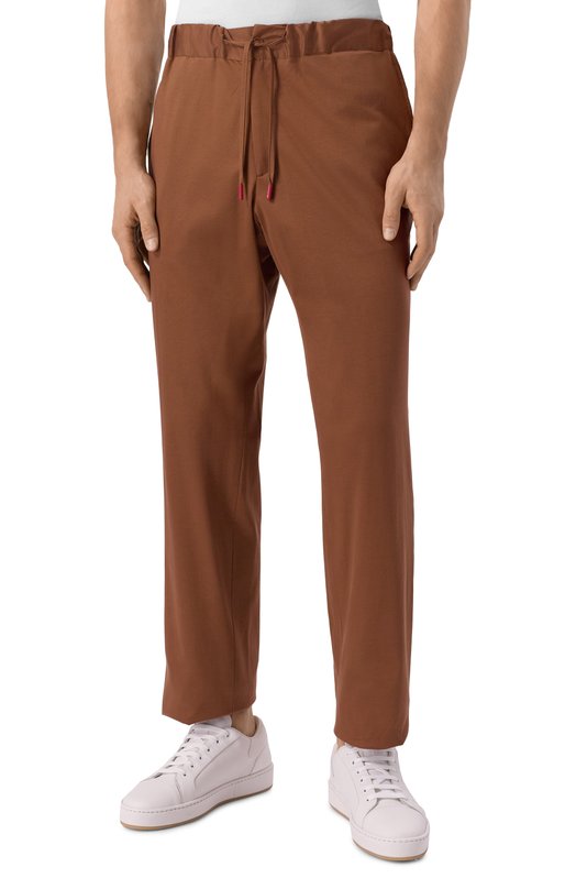 Хлопковые брюки Kiton UPN007H0920007 Коричневый  UPN007H0920007 Фото 3