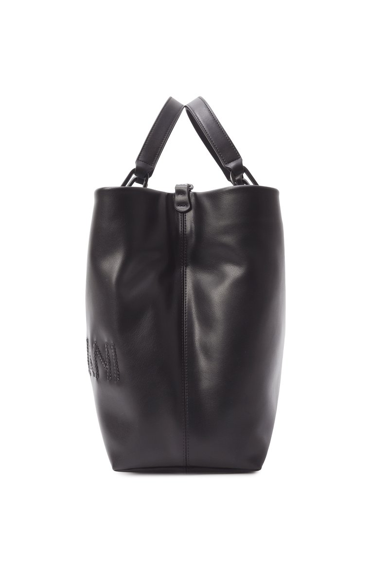 Женская сумка-тоут myea EMPORIO ARMANI черного цвета, арт. EW000360/AF13792 | Фото 4 (Ремень/цепочка: На ремешке; Материал: Натуральная кожа; Размер: medium)