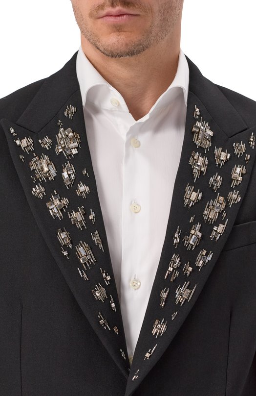 Шерстяной пиджак Versace 1017383/1A12339 Чёрный  1017383/1A12339 Фото 5