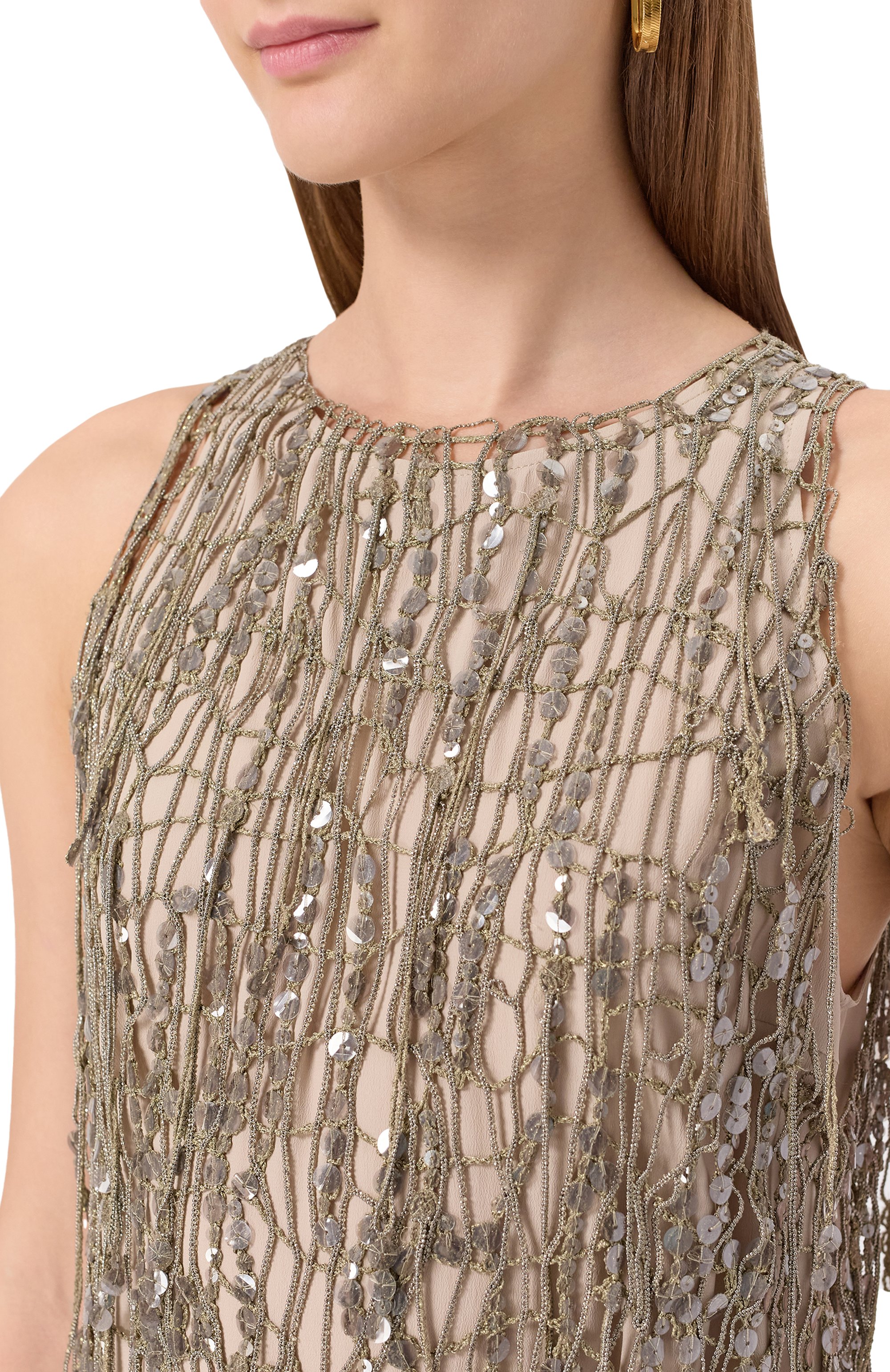 Топ с отделкой стразами BRUNELLO CUCINELLI, арт. MSFR21700, фото 5