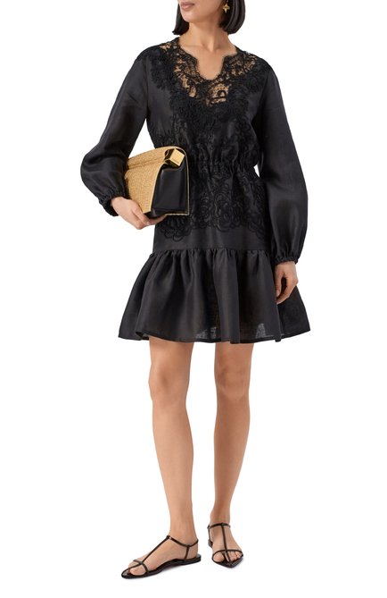 Женское платье из хлопка и льна ERMANNO SCERVINO, арт. D464Q627NZB