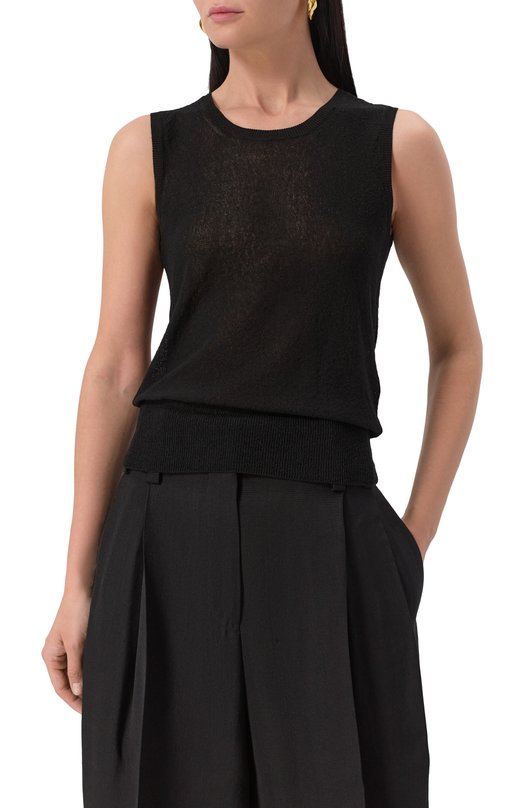 Топ из вискозы Max Mara Studio PED0NE Чёрный  PED0NE Фото 3