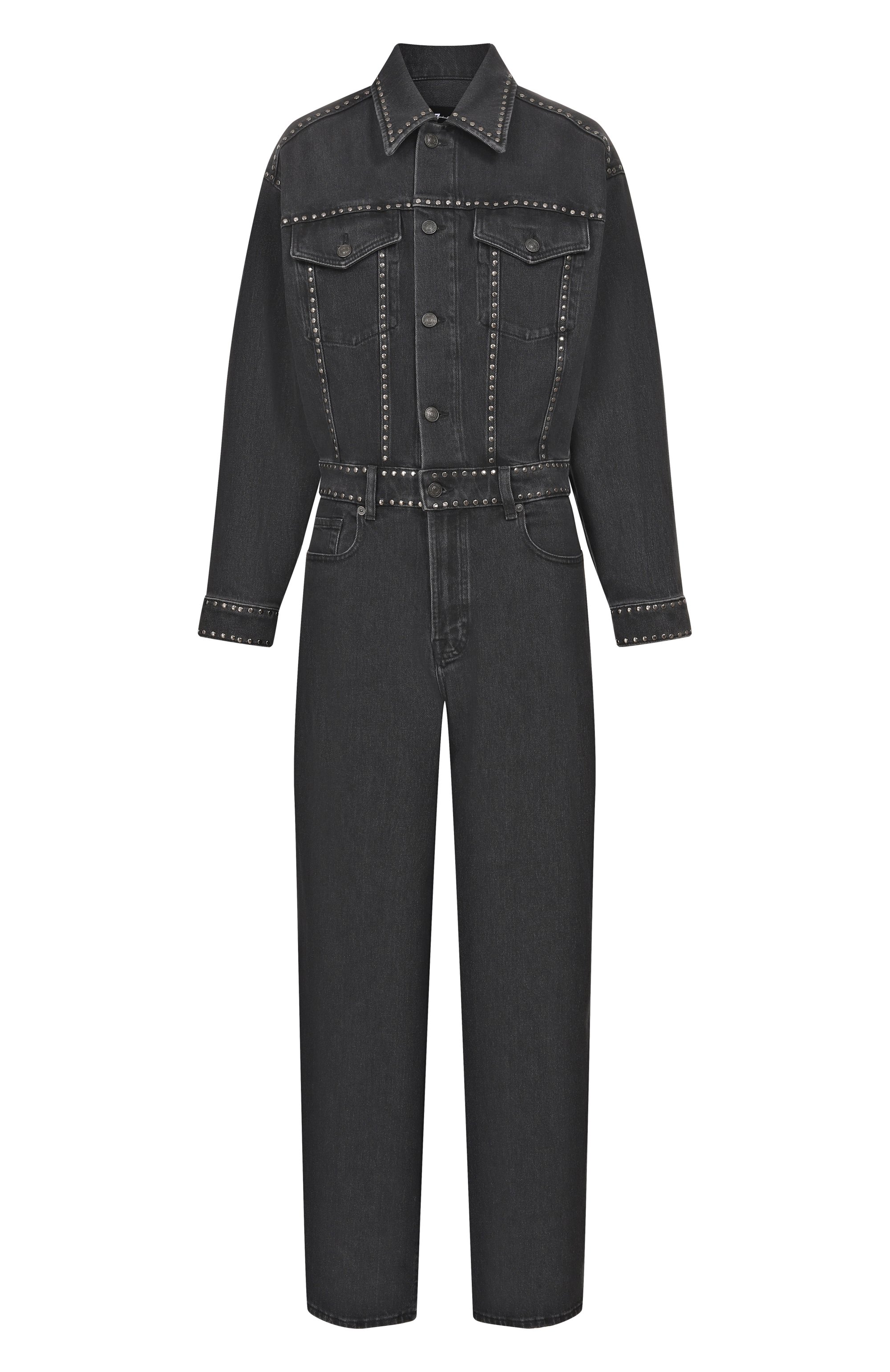 Джинсовый комбинезон 7 FOR ALL MANKIND черного цвета по цене 49950 руб., арт. 7U59TC31-1ZN, фото 1 Джинсовый комбинезон 7 FOR ALL MANKIND, арт. 7U59TC31-1ZN, фото 1