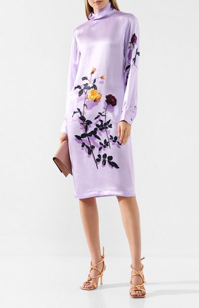 Шелковое платье DRIES VAN NOTEN фиолетового цвета по цене 76250 руб., арт. 192-11076-8407, фото 2 Шелковое платье DRIES VAN NOTEN, арт. 192-11076-8407, фото 2