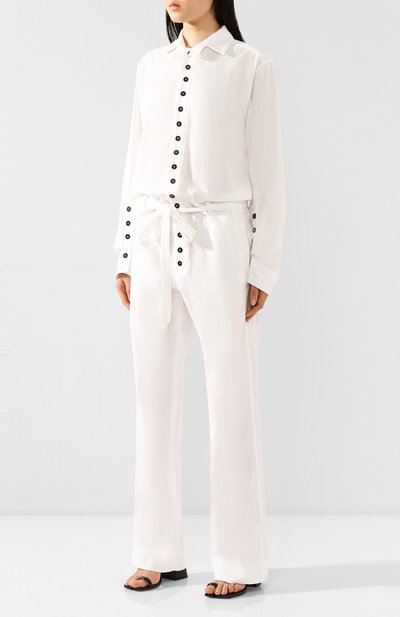 Хлопковый комбинезон ANN DEMEULEMEESTER белого цвета по цене 123000 руб., арт. 2001-1422-P-112-002, фото 3 Хлопковый комбинезон ANN DEMEULEMEESTER, арт. 2001-1422-P-112-002, фото 3