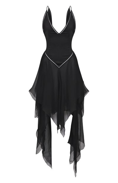 Женское платье из вискозы и шелка ANN DEMEULEMEESTER, арт. B0012814/FA611