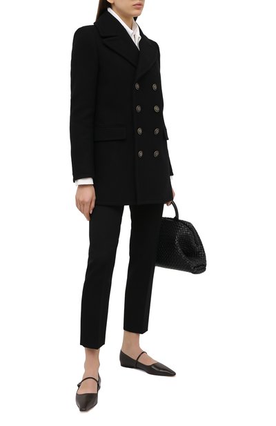 Шерстяное пальто SAINT LAURENT черного цвета по цене 299500 руб., арт. 631604/Y160W, фото 2 Шерстяное пальто SAINT LAURENT, арт. 631604/Y160W, фото 2