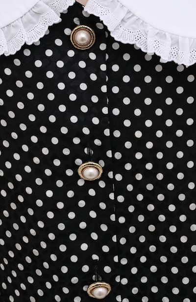 Шелковая блузка MIU MIU черно-белого цвета по цене 99000 руб., арт. MK1579-X9H-F0967, фото 5 Шелковая блузка MIU MIU, арт. MK1579-X9H-F0967, фото 5