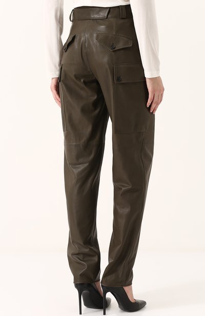 Однотонные кожаные брюки с защипами TOM FORD, арт. PAL640-LEX177, фото 4