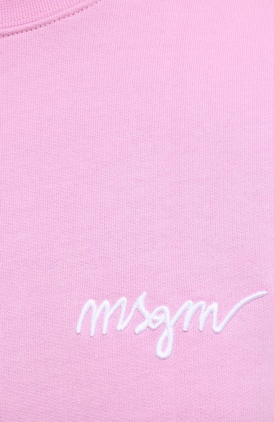 Хлопковый свитшот MSGM светло-розового цвета по цене 18350 руб., арт. 3041MDM107 217299, фото 5 Хлопковый свитшот MSGM, арт. 3041MDM107 217299, фото 5