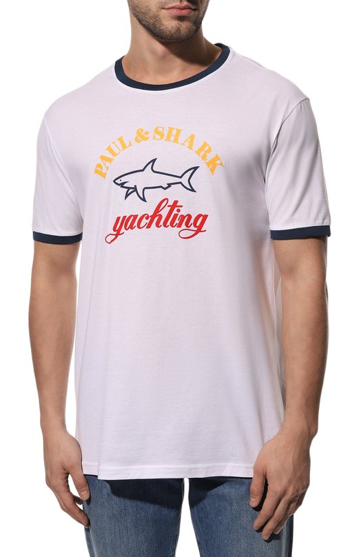 Хлопковая футболка Paul&Shark C0P1006 Белый  C0P1006 Фото 3
