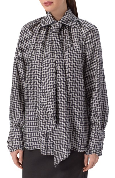 Шелковая блузка DICE KAYEK, арт. FW25C615 TWL NAVY PIED DE POULE, фото 3