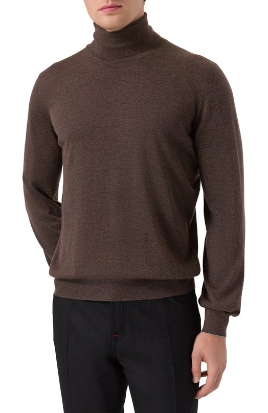 Водолазка из кашемира и шелка Brunello Cucinelli M2300103 Коричневый  M2300103 Фото 3