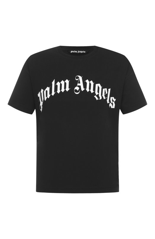 Хлопковая футболка Palm Angels PMAA109F25JER003 Чёрный PMAA109F25JER003