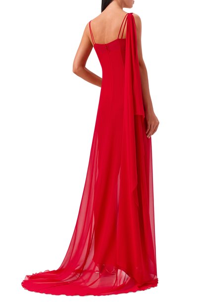 Шелковое платье BLUMARINE красного цвета по цене 187500 руб., арт. 4A396A, фото 4 Шелковое платье BLUMARINE, арт. 4A396A, фото 4
