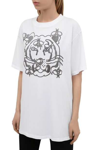 Хлопковая футболка KENZO белого цвета по цене 15150 руб., арт. FB52TS9104SA, фото 3 Хлопковая футболка KENZO, арт. FB52TS9104SA, фото 3