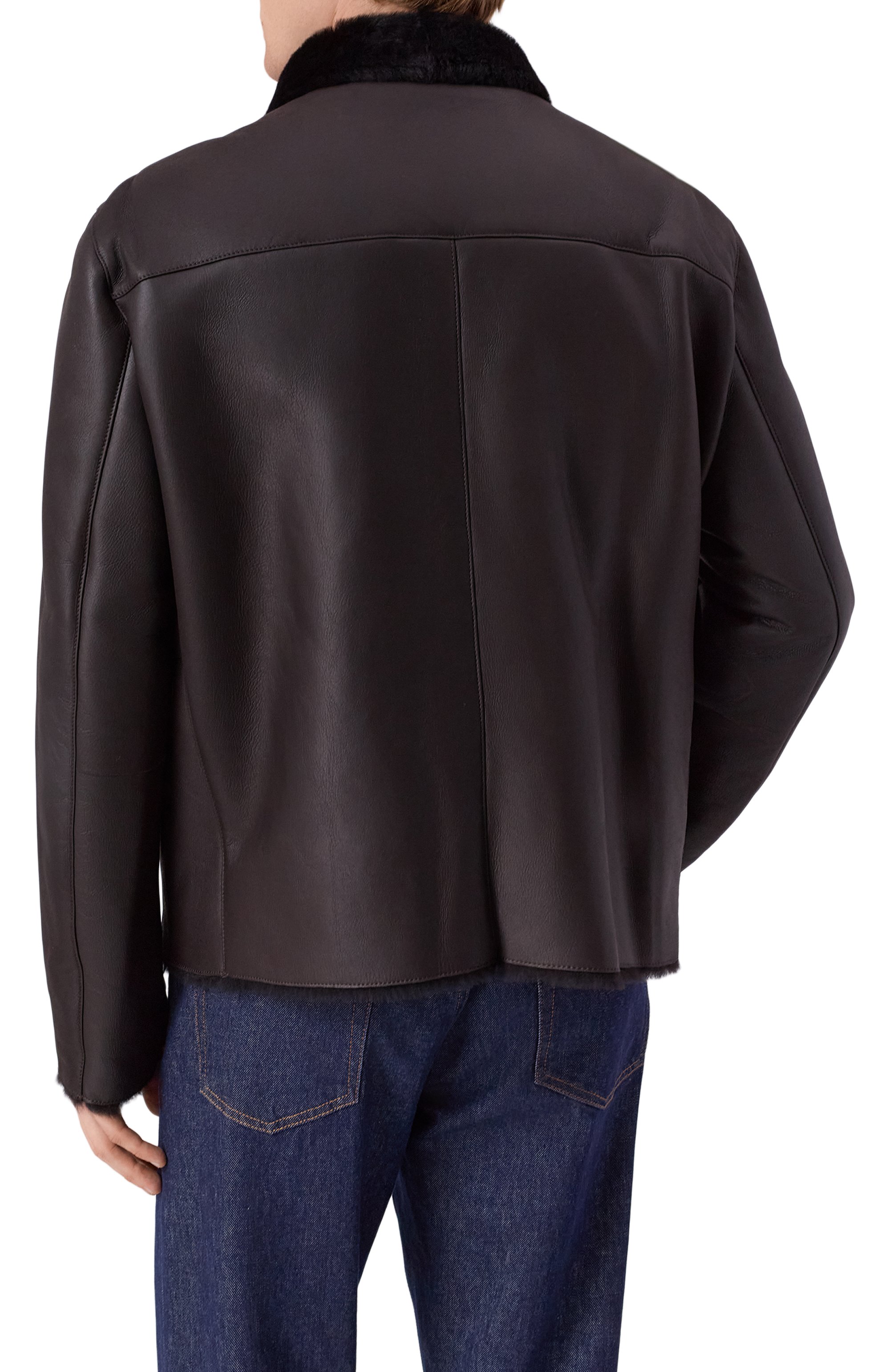 Дубленка из овчины GIORGIO ARMANI темно-коричневого цвета по цене 686500 руб., арт. GM001951/AF20477, фото 4 Дубленка из овчины GIORGIO ARMANI, арт. GM001951/AF20477, фото 4